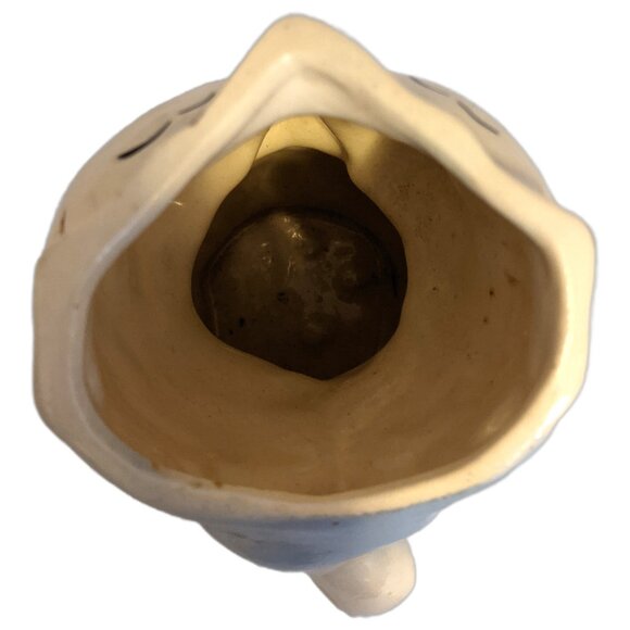 Vintage Shawnee Pottery Blue Chick Vase w Handle & Gold Accents Retro Whimsical - Picture 6 of 8